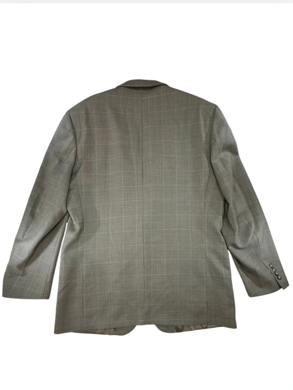 Vintage Oscar De La Renta Wool Glen Plaid Blazer 46L Quiet Luxury Sport Coat
